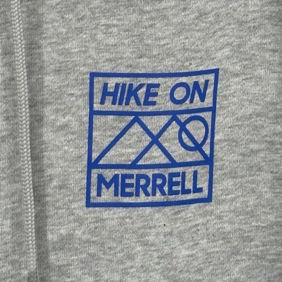 MERRELL Sweatshirt Medium Gray Fleece Pullover Hoodie Outdoor Hike on Merrell - Picture 2 of 7